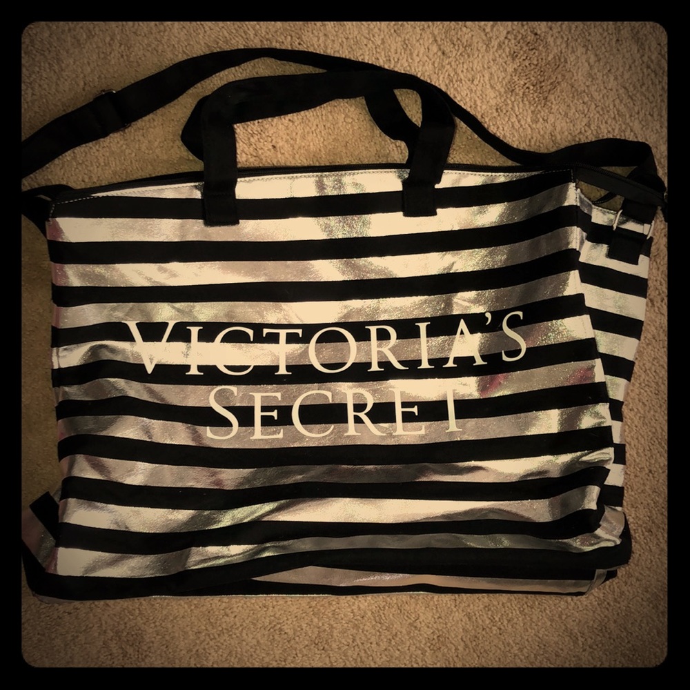 Victoria Secret black and silver weekend bag! **
